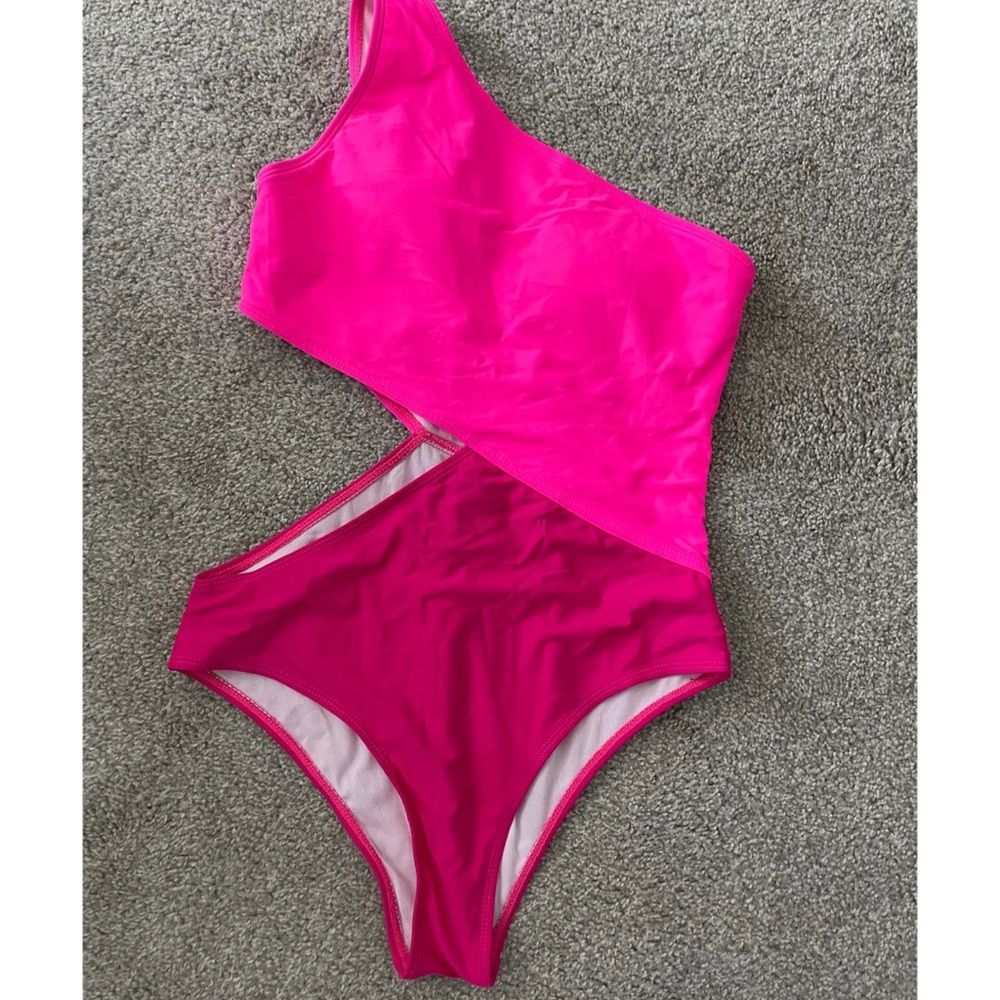 Hot pink one piece swimsuit